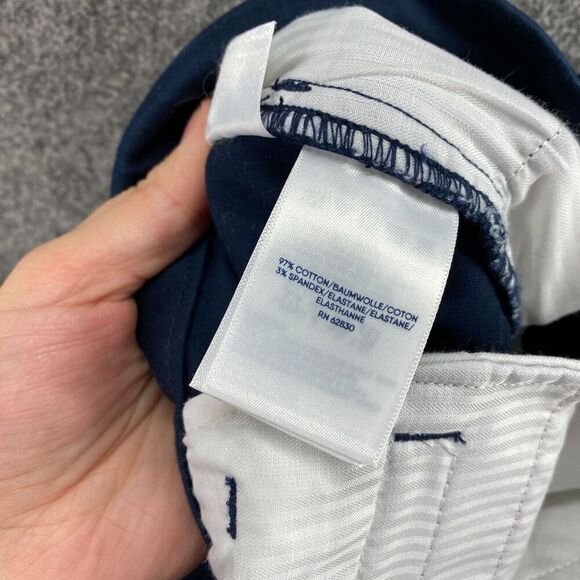 Lands' End Pants Women 16 Plus Blue High Rise Chino Flat Front Skinny Cotton - Picture 10 of 11